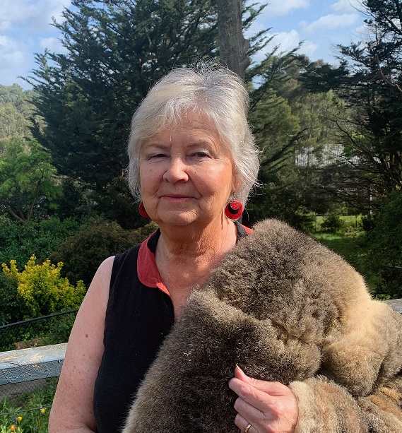 Loraine Padgham, Taungurung Elder and author, supporting First Nations language preservation through bilingual children's books.
